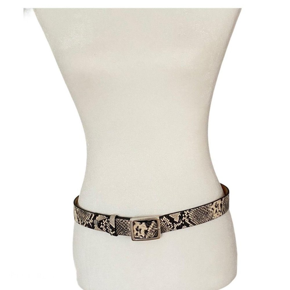 Rag & Bone Leather Boyfriend Belt Snake Embossed